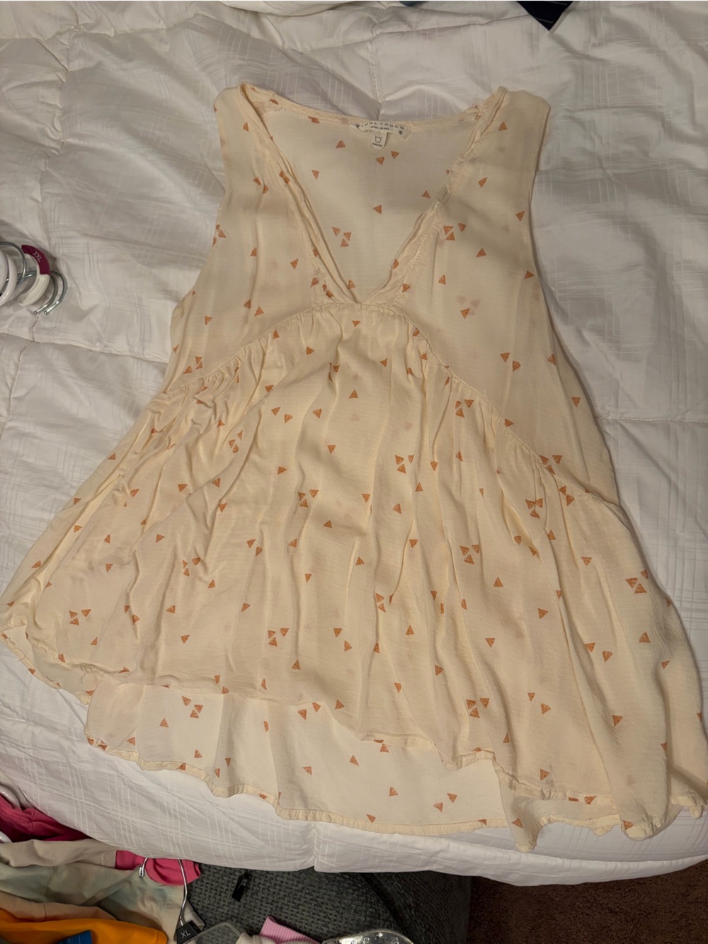 Final Touch Off White Triangle-Print Blouse
